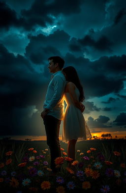 A poignant scene depicting the duality of love as both beautiful and painful