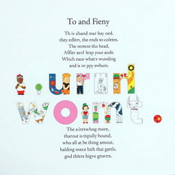 An artistic acrostic poem visually presenting a chosen word, where each letter of the word is creatively illustrated with corresponding images or symbols that represent its meaning