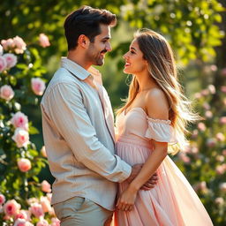 A romantic scene featuring a handsome man named Salustiano and a beautiful woman named Josefine
