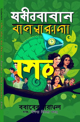 A captivating book cover design for the Bengali book titled "গিরগিটি" with the subtitle "এ যেনো মানুষের আরেক নাম"