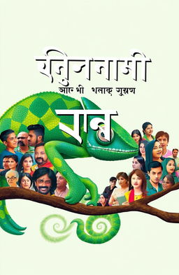 A captivating book cover design for the Bengali book titled "গিরগিটি" with the subtitle "এ যেনো মানুষের আরেক নাম"