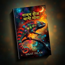 A captivating and imaginative book cover design for the Bengali book titled "গিরগিটি" with the subtitle "এ যেনো মানুষের আরেক নাম" by the author Saikat Islam