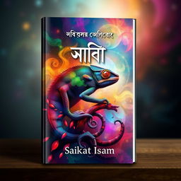 A captivating and imaginative book cover design for the Bengali book titled "গিরগিটি" with the subtitle "এ যেনো মানুষের আরেক নাম" by the author Saikat Islam