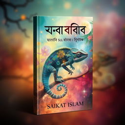 A captivating and imaginative book cover design for the Bengali book titled "গিরগিটি" with the subtitle "এ যেনো মানুষের আরেক নাম" by the author Saikat Islam