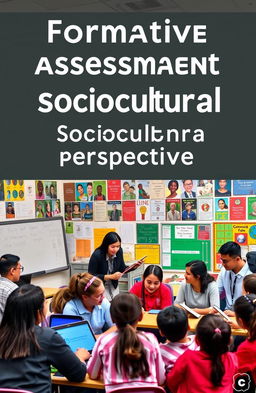 Formative assessment from a sociocultural perspective, showcasing diverse classrooms with students of varying ethnicities engaged in collaborative learning