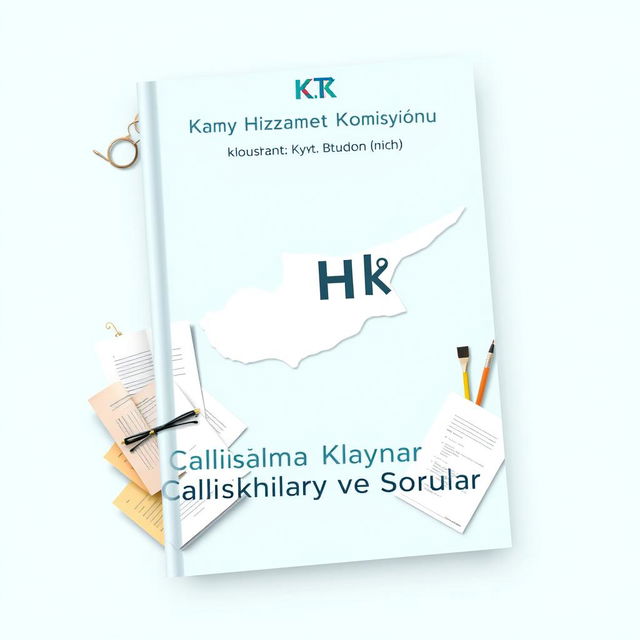 A book cover design featuring a light blue pastel background with a prominent map of Cyprus integrated into the layout