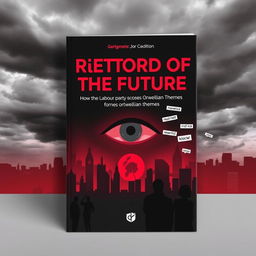 A compelling book cover for 'Rhetoric of the Future: How the Labour Party Echoes Orwellian Themes'