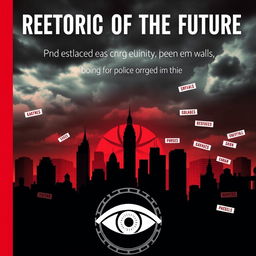 A compelling book cover for 'Rhetoric of the Future: How the Labour Party Echoes Orwellian Themes'
