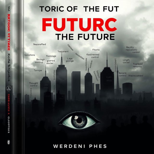 An intriguing book cover for 'Rhetoric of the Future: Orwellian Themes'