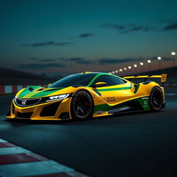 A stunning concept car inspired by Honda and the legendary Ayrton Senna, featuring an aerodynamic design that blends modern technology with classic racing aesthetics