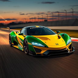 A stunning concept car inspired by Honda and the legendary Ayrton Senna, featuring an aerodynamic design that blends modern technology with classic racing aesthetics