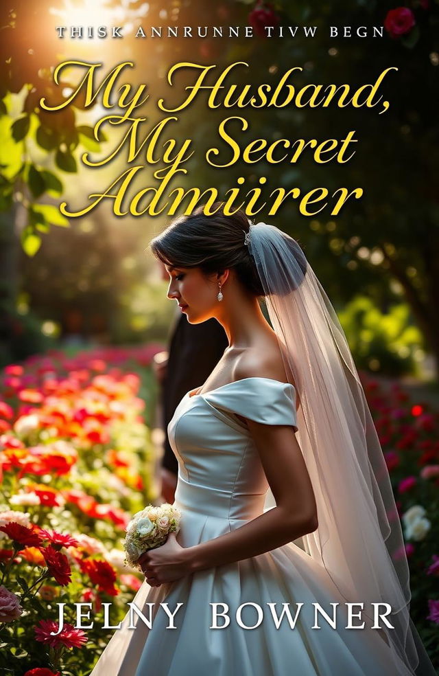 A striking book cover design for a novel titled 'My Husband, My Secret Admirer'