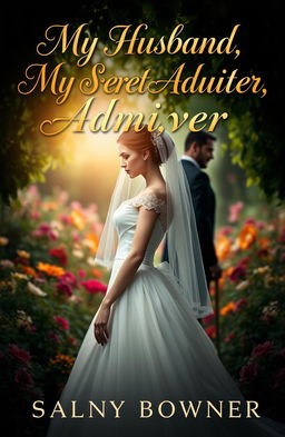 A striking book cover design for a novel titled 'My Husband, My Secret Admirer'