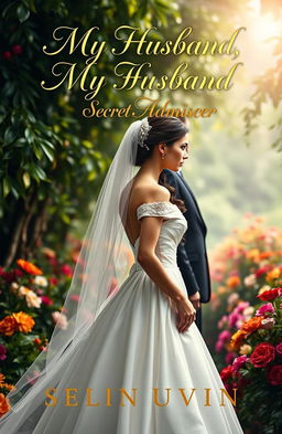 A striking book cover design for a novel titled 'My Husband, My Secret Admirer'