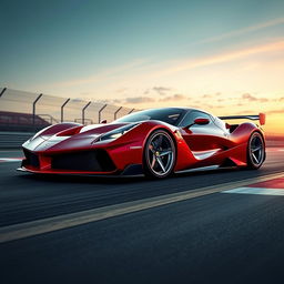 A breathtaking concept Ferrari inspired by the legendary Michael Schumacher, showcasing a sleek and powerful design that embodies the spirit of F1 racing