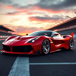 A breathtaking concept Ferrari inspired by the legendary Michael Schumacher, showcasing a sleek and powerful design that embodies the spirit of F1 racing