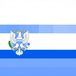 National flag featuring two horizontal stripes, with a white stripe at the top and a blue stripe at the bottom