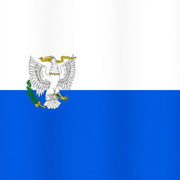 National flag featuring two horizontal stripes, with a white stripe at the top and a blue stripe at the bottom