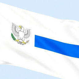 National flag featuring two horizontal stripes, with a white stripe at the top and a blue stripe at the bottom