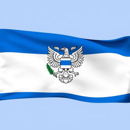 National flag featuring two horizontal stripes, with a white stripe at the top and a blue stripe at the bottom