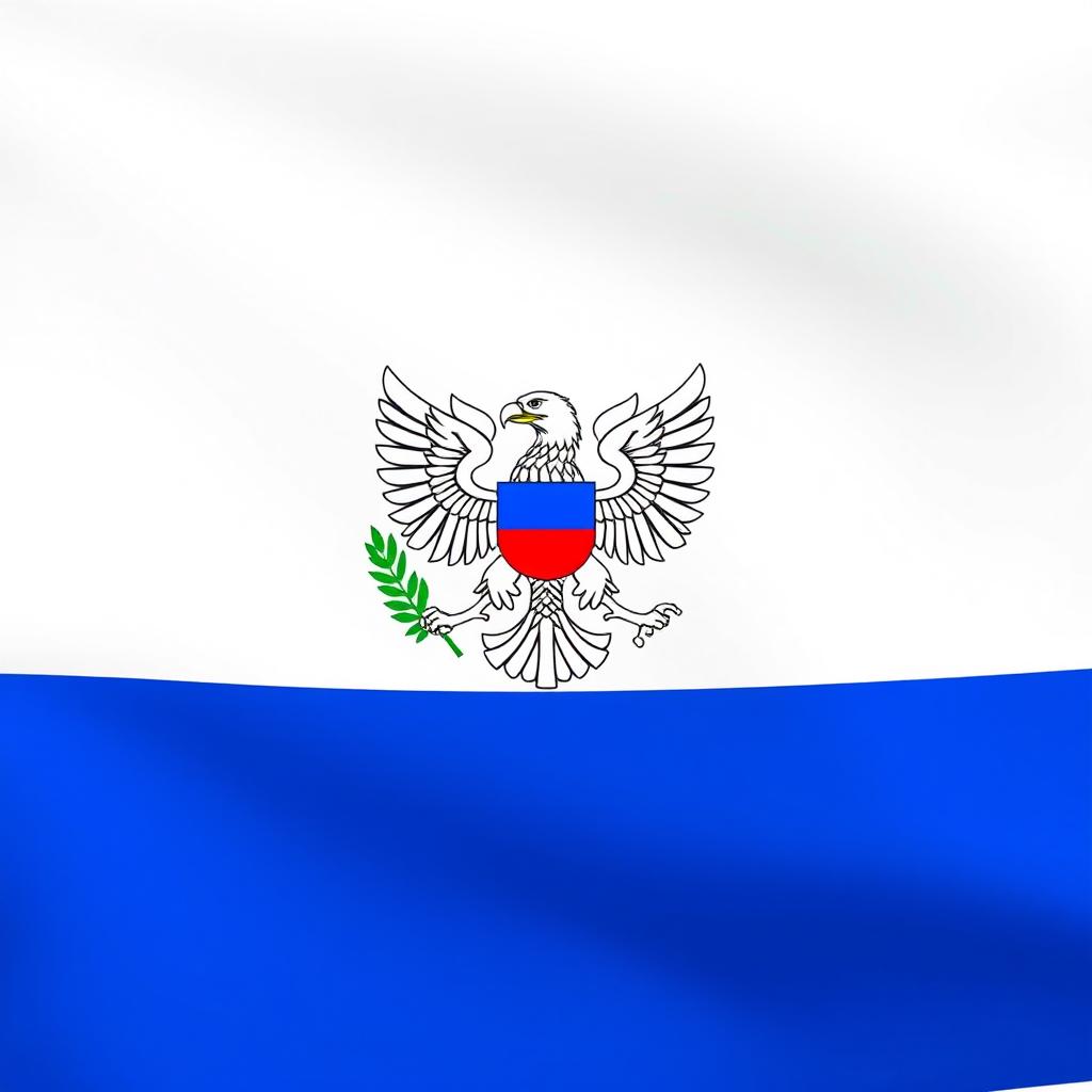 National flag featuring two horizontal stripes, with a white stripe at the top and a blue stripe at the bottom