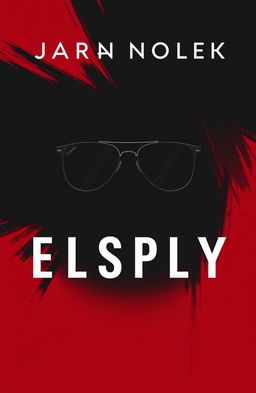 A minimalist book cover design for a spy novel, featuring a color scheme of black, red, and white