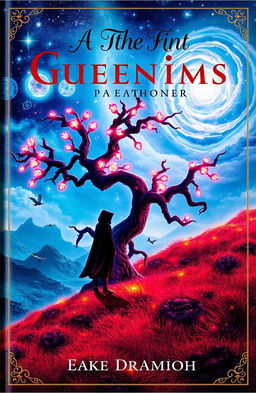 A captivating book cover featuring a mystical landscape