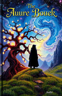 A captivating book cover featuring a mystical landscape