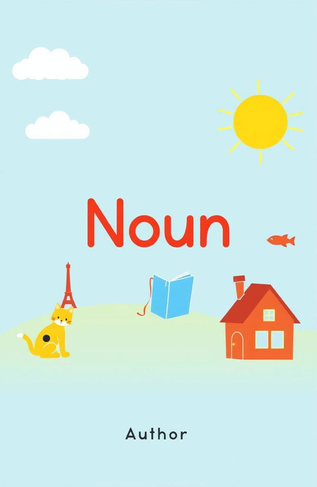 A vibrant and engaging book cover design titled 'Noun'