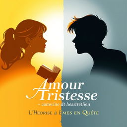 An artistic representation reflecting the duality of love and heartbreak, with a bright side symbolizing Camille and a dark side representing Antoine