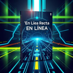 Create a futuristic book cover inspired by the themes of the book 'En Línea Recta'