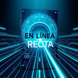 Create a futuristic book cover inspired by the themes of the book 'En Línea Recta'