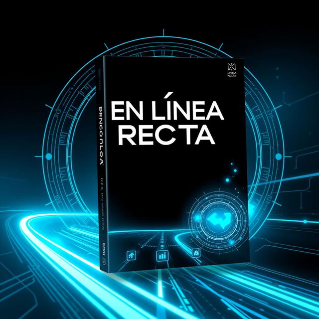 Create a futuristic book cover inspired by the themes of the book 'En Línea Recta'