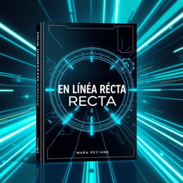 Create a futuristic book cover inspired by the themes of the book 'En Línea Recta'