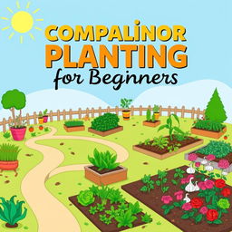 An engaging book cover design that beautifully captures the essence of companion planting for beginners