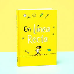 Create a whimsical book cover for the book 'En Línea Recta'