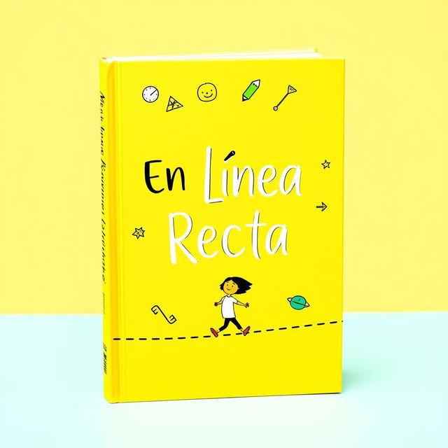 Create a whimsical book cover for the book 'En Línea Recta'