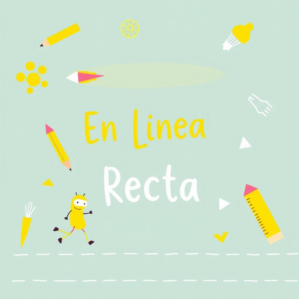 Create a whimsical book cover for the book 'En Línea Recta'