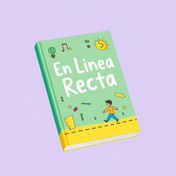 Create a whimsical book cover for the book 'En Línea Recta'