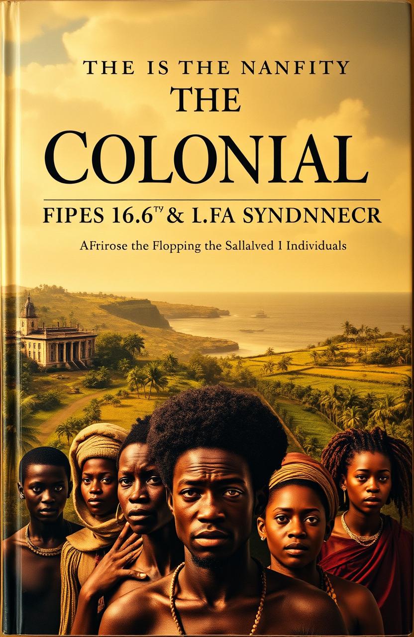 A striking cover for a historical narrative about the colonial system of the 16th and 17th centuries, emphasizing the experience of African enslaved individuals