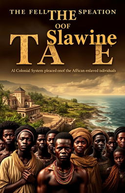 A striking cover for a historical narrative about the colonial system of the 16th and 17th centuries, emphasizing the experience of African enslaved individuals
