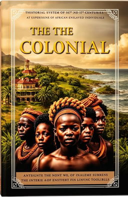 A striking cover for a historical narrative about the colonial system of the 16th and 17th centuries, emphasizing the experience of African enslaved individuals