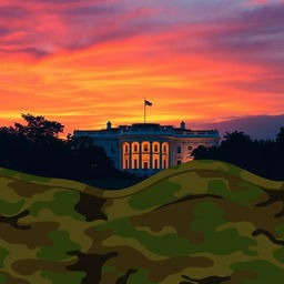 A striking e-book cover design featuring elements inspired by the United States Army and the White House