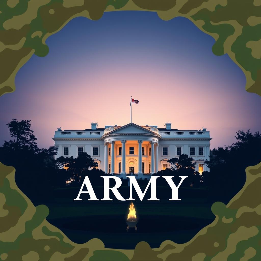 A professional e-book cover design focused on the theme of the United States Army and the White House