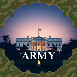 A professional e-book cover design focused on the theme of the United States Army and the White House