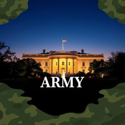 A professional e-book cover design focused on the theme of the United States Army and the White House