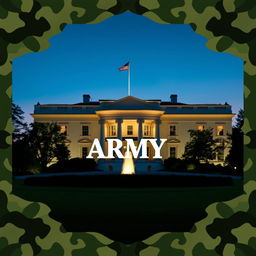 A professional e-book cover design focused on the theme of the United States Army and the White House