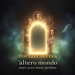A captivating book cover for a historical essay about spiritualism titled 'Portali verso l'altro mondo