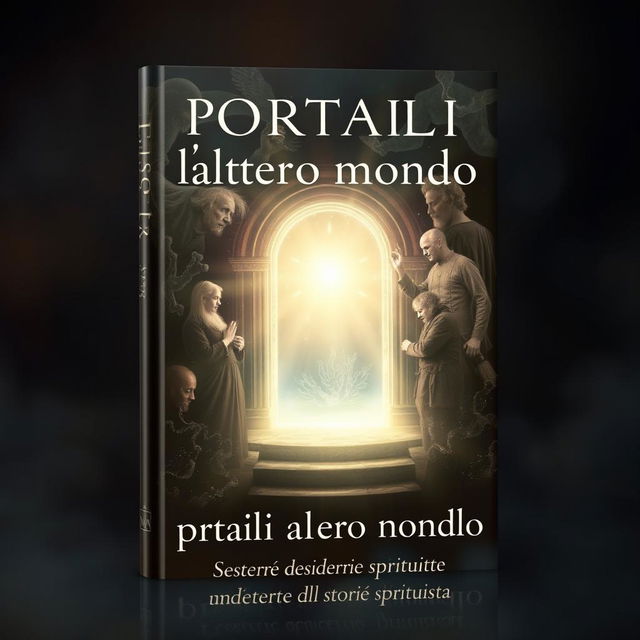 A captivating book cover for a historical essay about spiritualism titled 'Portali verso l'altro mondo