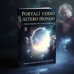 A captivating book cover for a historical essay about spiritualism titled 'Portali verso l'altro mondo